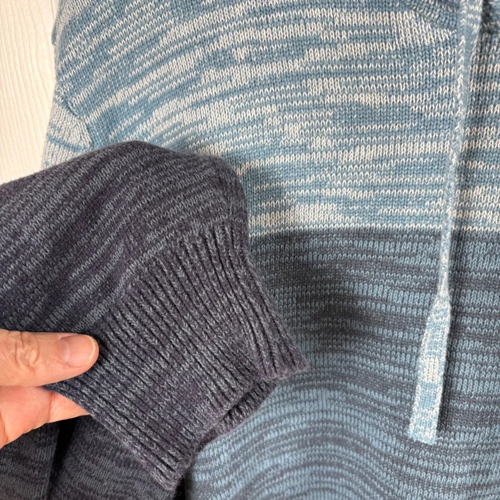 Sun + Stone Mens XXL Blue‎ Ombre Stripe Colorblock Hoodie Sweater Streetwear - Picture 4 of 5